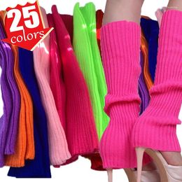 Chaussettes coréennes couleur bonbon pour femmes, couvre-pied tricoté, solide, élégant, Tube Long élastique, automne hiver