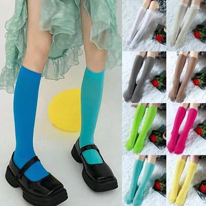 Femmes chaussettes coréen velours bas doux élastique mollet hiver chaud genou haute chaussette Lolita couleur bonbon bas Cosplay accessoires de fête