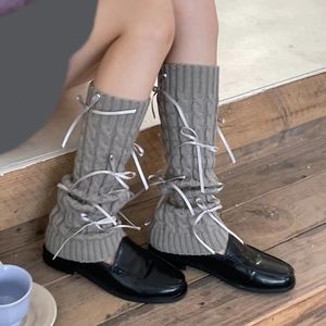 Calcetines de mujer L93F, calentador de piernas hasta la rodilla para mujer, tejido de punto, vendaje de manga, bota, cubiertas de pantorrilla de punto de tubo largo