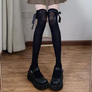 Damessokken Kantwerk Ruches Kousen JK Japanse stijl Bandage Strik Dij Hoge Lolita Zoete meisjesknie