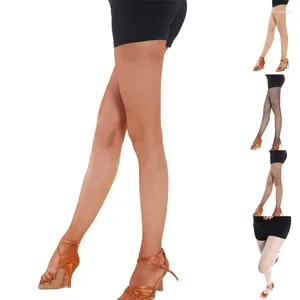 Chaussettes en résille de danse latine pour femmes, bas pour danseuse, sans couture, collants à pieds de Ballet, goutte