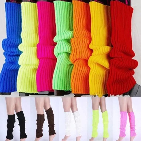 Meias femininas aquecedores de perna estilo quente leggings de inverno malha solta meias de joelho botas presente multicolorido alta moda