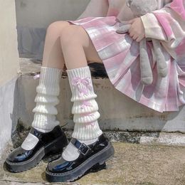 Chaussettes féminines lolita japonais gothique longs leggings féminins Gaiters Goth Goth chaussette d'hiver pointes en tricot
