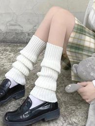 Calcetines de mujer Lolita calentadores de piernas de lana larga tejida cubierta de pie calentador de brazo Y2K Otoño Invierno Crochet montón puños de bota Cosplay