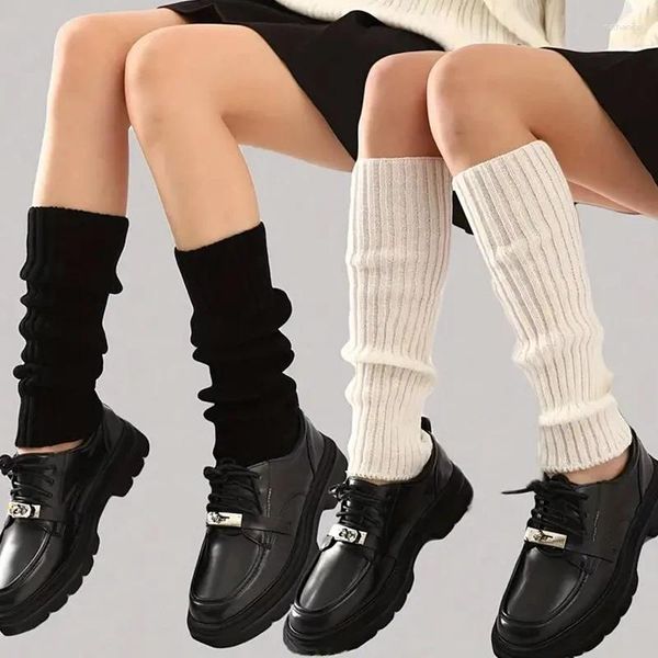 Chaussettes féminines lolita long jk tricot chaud couvercle de pied blanc blanc chaude dames dames automne