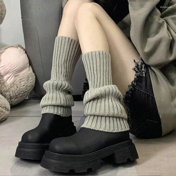 Calcetines para mujeres Lolita lana larga brazo de cubierta de punto tejido calentador 2024 Y2K Autumn Invierno Crochet Boot Boot Boots