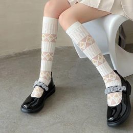 Vrouwen Sokken Lolita Kousen Instagram Wit Kalf Lente Zomer Zon Afdeling Sweet College Style Knie K1144