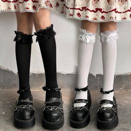 Chaussettes féminines lolita y2k arc en dentelle midtube stocks d'été japonais jk jk les bas de genou