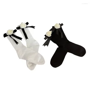 Calcetines de mujer Lolitas vestido tobillero botines de algodón encantador dulce lazo cinta JK uniforme regalos sueltos