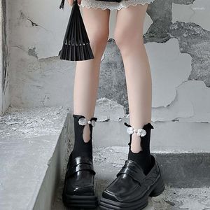 Chaussettes Lolitas pour femmes, robe à cheville haute, nœud papillon doux japonais, uniforme JK, bottes Cheongsam aux genoux