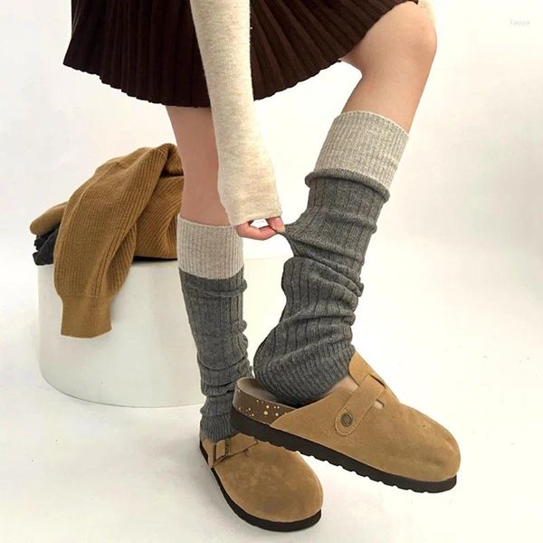 Chaussettes longues Lolita tricotées pour femmes, couvre-pied chaud, manches de bras, Y2K, automne hiver, poignets de bottes en Crochet, bas