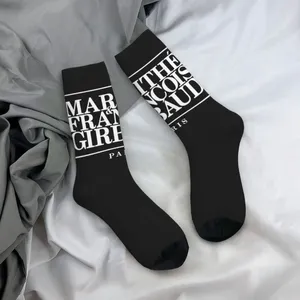 M-MarIthes – chaussettes d'hiver avec Logo François, bas Vintage pour hommes, chauds, doux, personnalisés, cyclisme, antidérapants