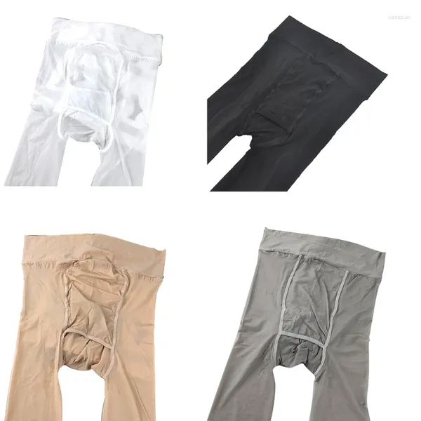 Chaussettes femme collants homme pantalon haut élastique bas homme gaine ouverte sous-vêtements Lingerie collant Club