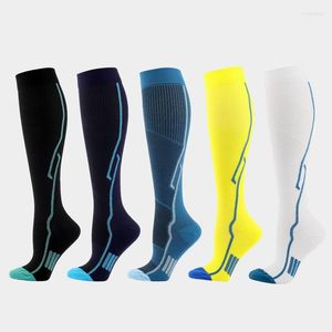 Femmes Chaussettes Hommes Compression Nylon Bas D'allaitement Spécialisé Cyclisme En Plein Air À Séchage Rapide Respirant Sports Adultes