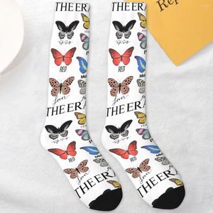 Calcetines de mujer para hombre The Eras Tour Merch Swiftie Lyrics Executive para regalo de invierno medias de monopatín de mariposa de concierto