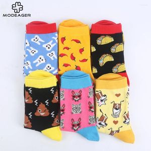 Femmes chaussettes Modeager marque poivre Taco nourriture chien chat cochon Animal drôle dessin animé imprimé coloré coton filles dames