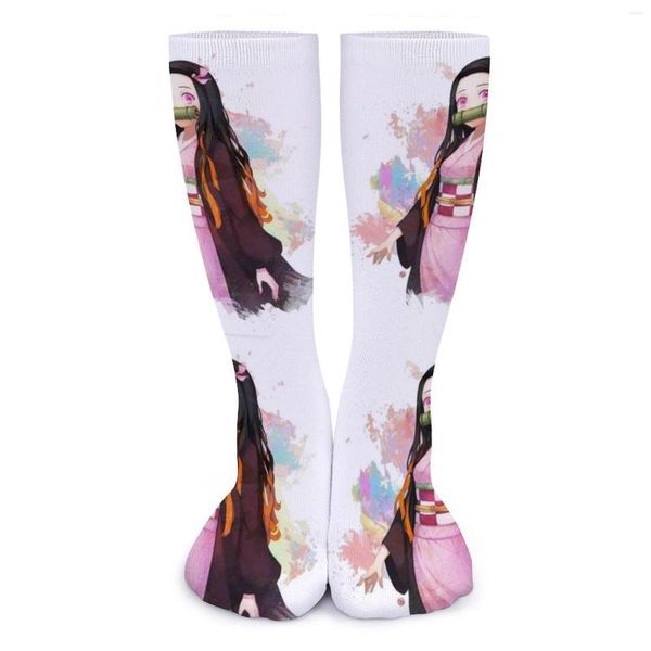 Femmes Chaussettes Nezuko Grande Fibre Mignon Bas Sublimation Avocat Antidérapant Maison