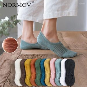 Vrouwen Sokken NORMOV 5 Paar Boot Kawaii Zomer Onzichtbare Antislip Enkel Lage Vrouwelijke Katoen Ademend Calcetines Sok Set