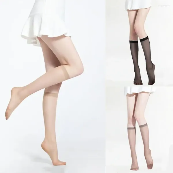 Chaussettes de femmes nylon dames genoue de haute qualité élasticité transparente en soie stocks de lolita ultra-mince de l'été