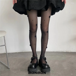 Femmes Chaussettes Collants Couleur Unie Femmes Légères Respirant Jambe Façonnant Design Créatif Perle Tridimensionnelle Amour Bas Sweet1Pc