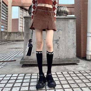 Chaussettes en perles pour femmes, mi-tube japonais, uniforme Jk pour filles, fête Cosplay, cadeaux Lolita noirs pour dames, printemps automne