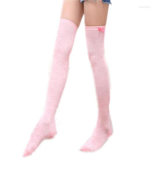 Femmes chaussettes rose Bow Patchwork École de genou broderie charmantes femmes39 Stockings Kawaii Campus Long Girl Girl High Stockin9734174