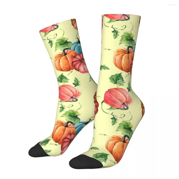 Calcetines de mujer calabazas estampadas de naranja y azules de retro