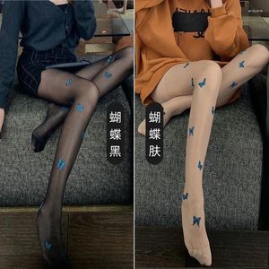 Femmes chaussettes purement de désir jk loli bas de soie de fée fée pantalon à fond mince noir