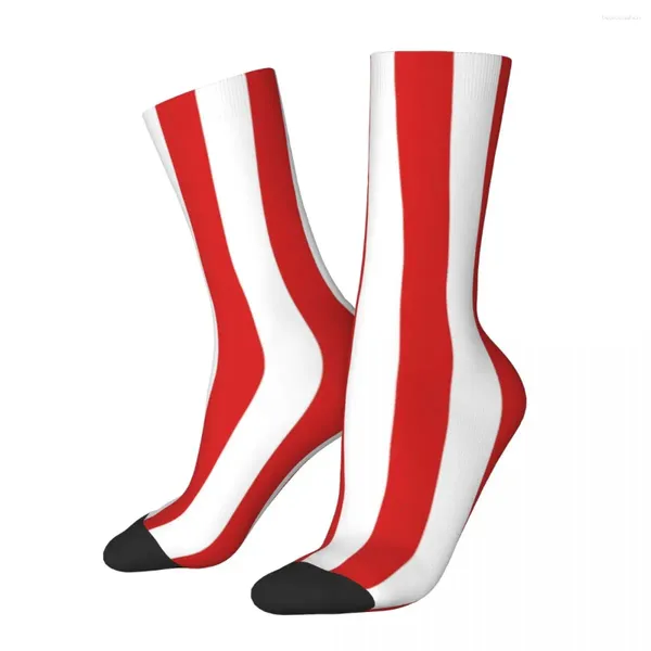 Chaussettes pour femmes Rouge et blanc à bande vintage Gothic Stocks