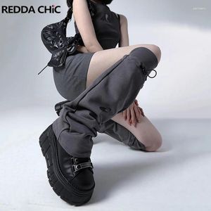 Damessokken REDDACHiC Katoenen beenwarmers met trekkoord voor basic effen laarzen Cover knielange voetloze Acubi Koreaanse streetwear