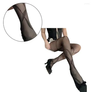 Femmes chaussettes du ruban bas bass esthétique Vintage transparent collants minces pour femmes 449b