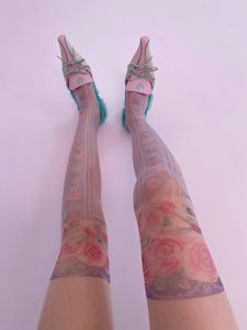 Damessokken Rose Flower Retro ultradunne bedrukte 15d kousen Millennium Maiden sexy meisje panty leggings