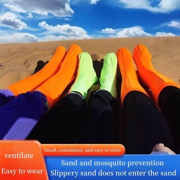 Femmes chaussettes anti-sable couvre-chaussures hommes en plein air désert Trekking haut baril élastique antidérapant enfants jouer sable-pied sur la plage