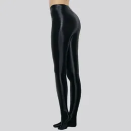 Chaussettes de femmes Satin Satin Satin Satin Glassy Glassage Sexy Stocks Sexy Pantalons de yoga brillant LEGGINGS SPORT COLLES FITNESSE