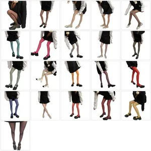 Chaussettes de femmes semi-opaques bass de collants colorés pour les collants à pied de bonbon doux colorés