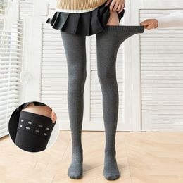 Vrouwen Sokken Sexy Zwart Wit Soild Kleur Lange Kousen Over Knie Dij Hoog De Lolita Dames Warm