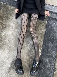 Calcetines De Mujer, pantimedias transparentes De red sexis, medias góticas a rayas y a cuadros Vintage Lolita, Medias De Mujer Emo Alt Punk, medias para el cuerpo