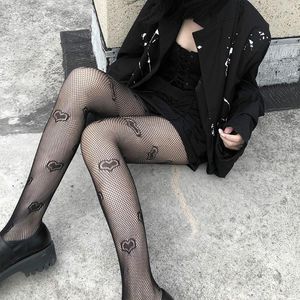 Vrouwensokken sexy gotische stijl kousen vrouwelijk erotische lolita anime zwart gaas ondergoed seksspeeltjes liefdespatroon