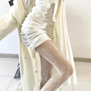 Femmes chaussettes Sexy maille filet de poisson bas collants évider Transparent mince résille fête Club collants noirs