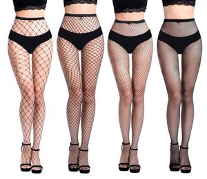 Chaussettes Sexy en maille pour femmes, collants transparents et fins en résille, trous de filet de fête, collants noirs petits/moyens/grands/grands