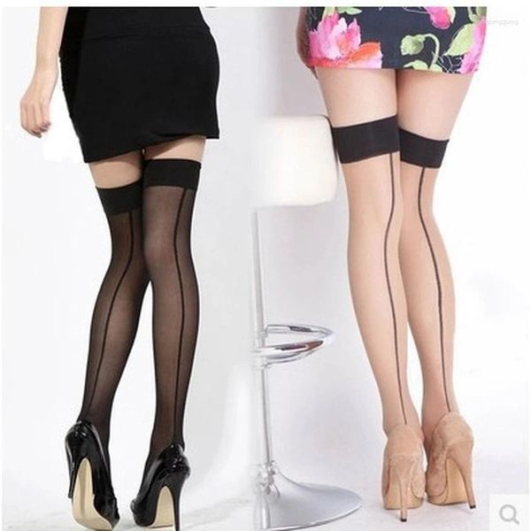 Chaussettes Sexy pour femmes, bas au-dessus du genou, cuisses verticales, collants hauts, tentation