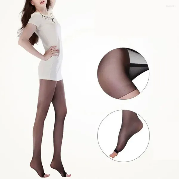 Chaussettes Sexy pour femmes, collants transparents Ultra-fins, bout ouvert, à la mode