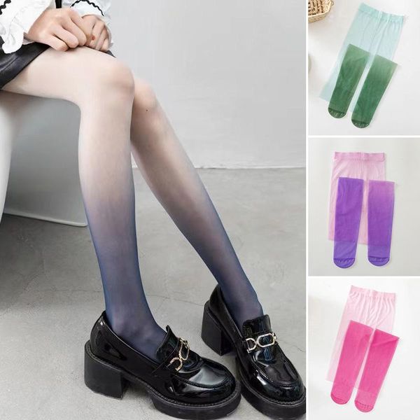 Femmes Chaussettes Sexy Collants Gradient Couleur Bas Pantys Femme Fille Vente D'été Produits Filles Collants Coloré Leggings Médias