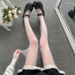 Femmes chaussettes sexy collants estivaux bas blancs basses hautes taille lolita collants ciganes cuisses cosplays cosplames accessoires