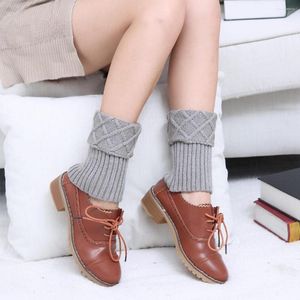 Femmes chaussettes courtes diamant tricot jambières rabattable manchette tricoté couvre-pieds bottes Legging décoration