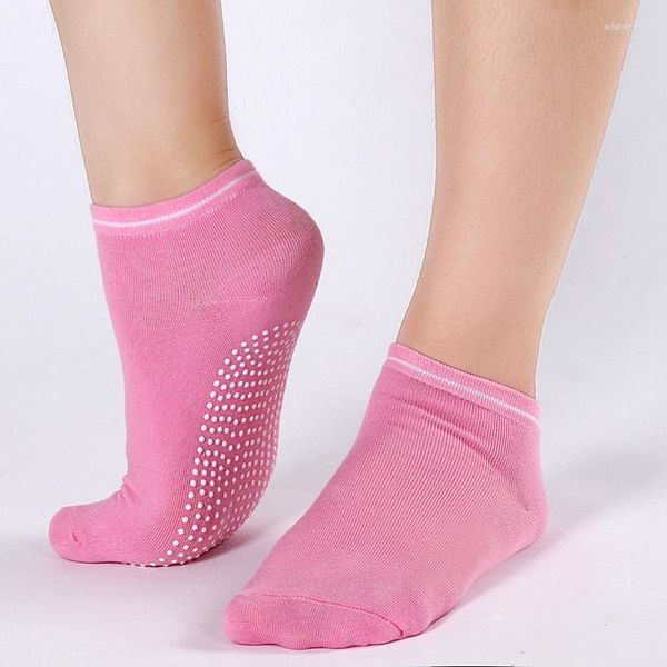 Chaussettes courtes de gymnastique pour femmes, haute élasticité, antidérapantes, Massage des pieds, en coton solide, exercice de Fitness, sport, Pilates, Trampoline