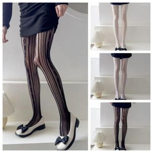 Dames Sokken Slankstreep Mesh Panty -cadeau Lolita Verticale bloemkousen Leggings Japanse stijl Nacht