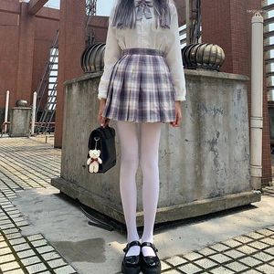 Femmes chaussettes couleur unie collants pour cuisse taille haute JK Lolita mignon bas fins noir blanc Medias collants Sexy