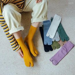 Chaussettes de femmes Color Color Coton Sock Sock Sock Simple confortable confortable Japonais HARAJUKU FEMMES Tabi haute qualité