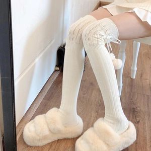 Vrouwen sokken vaste kleur wollen gebreide kousen jk lange been warmer meisje over kniebaan hoog vrouwelijk